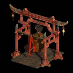 中式铜钟3D模型下载